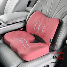 Car Seat Cushion and Back Support for Office Chair Memory Cushion+lumbar Pink