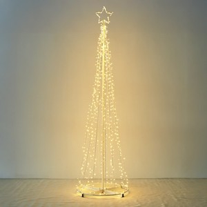 AplusChoice 9Ft Solar Christmas Cone Tree Light 8 Modes Outdoor Decor Warm White