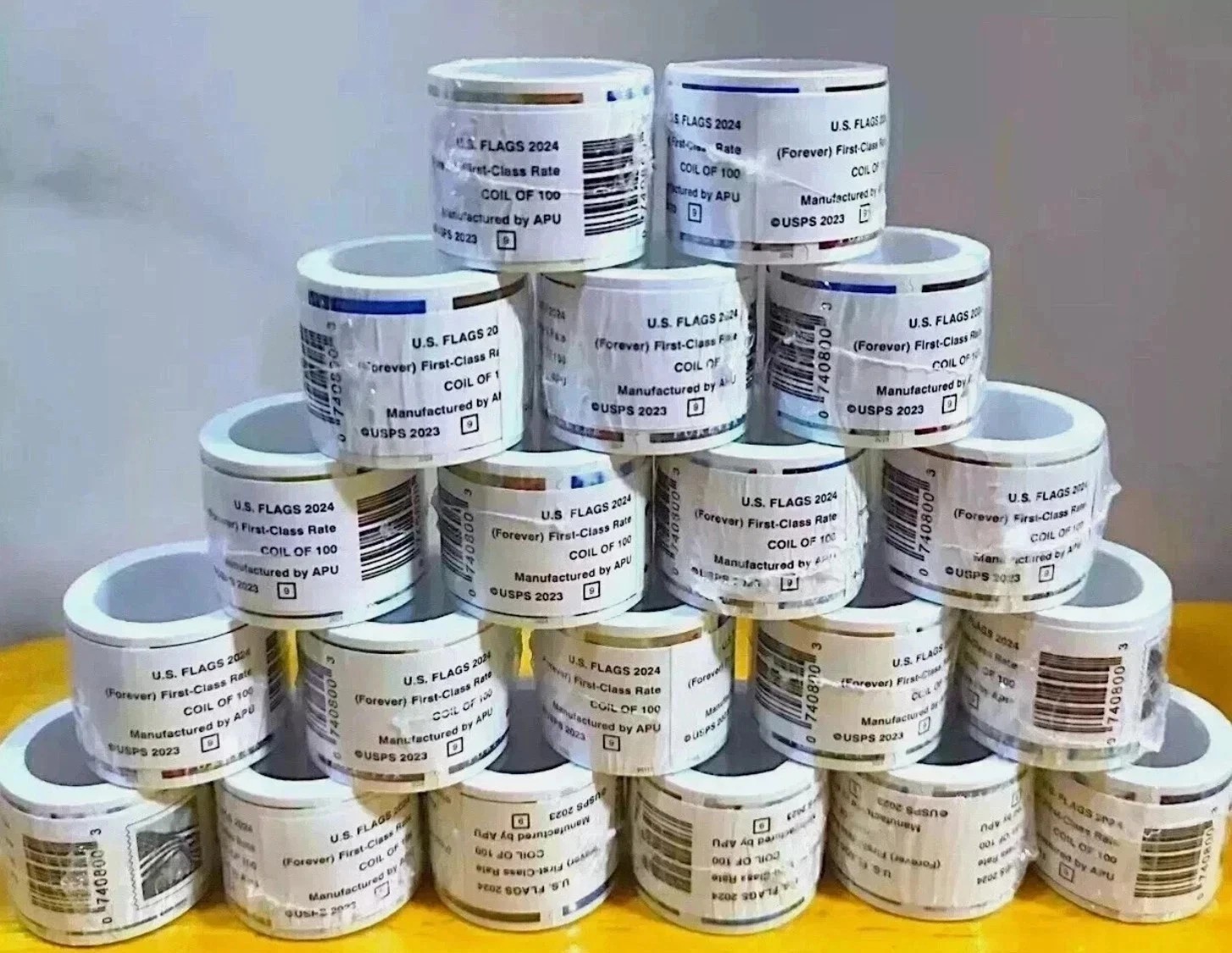 20 rolls of 100 USPS - Postage Free Ship!!-2000 PCS-Special Sale(2024)