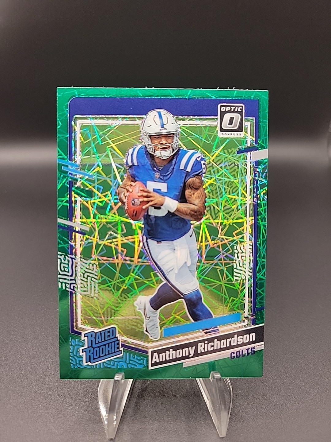 2023 Panini Donruss Optic #247 Anthony Richardson Green Velocity Prizm