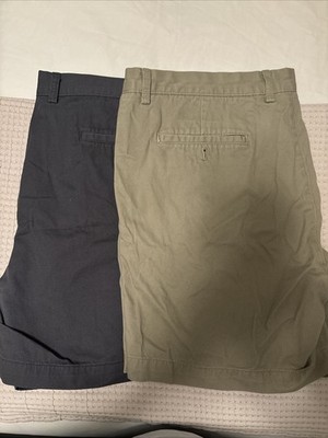 (2) Amazon Essentials Classic Shorts Men's Size 40 Khaki Casual 7in 2 Pair
