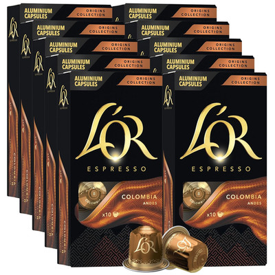 Espresso Capsules, 100 Count Colombia, Single-Serve Aluminum Coffee Capsules Com