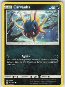 Carvanha 132/236 Cosmic Eclipse Common Pokemon TCG