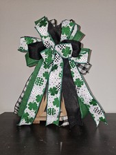 St. Patrick's Day Wreath Bow Party Decor Lantern Topper Clover shamrock BOW ONLY