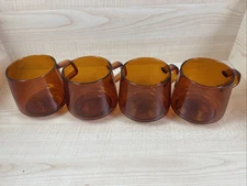KINTO SEPIA Set Of 4 Mugs, 340ml, Amber, Heat-Resistant Glass, 21741 NEW!