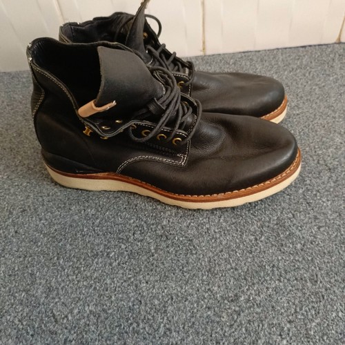 Visvim Virgil Folk Size Black Leather Boots Size 8 Pre-owned