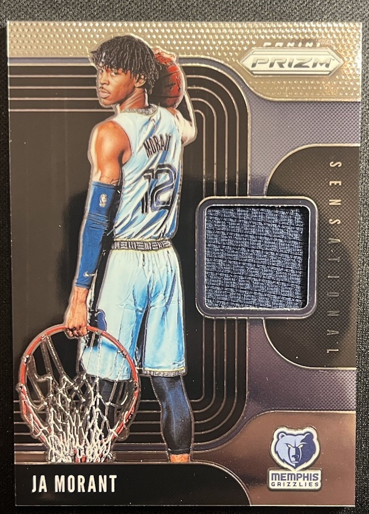 Ja Morant 2019-20 Prizm RC Sensational Swatch Jersey Card # SS-JAM Grizzlies