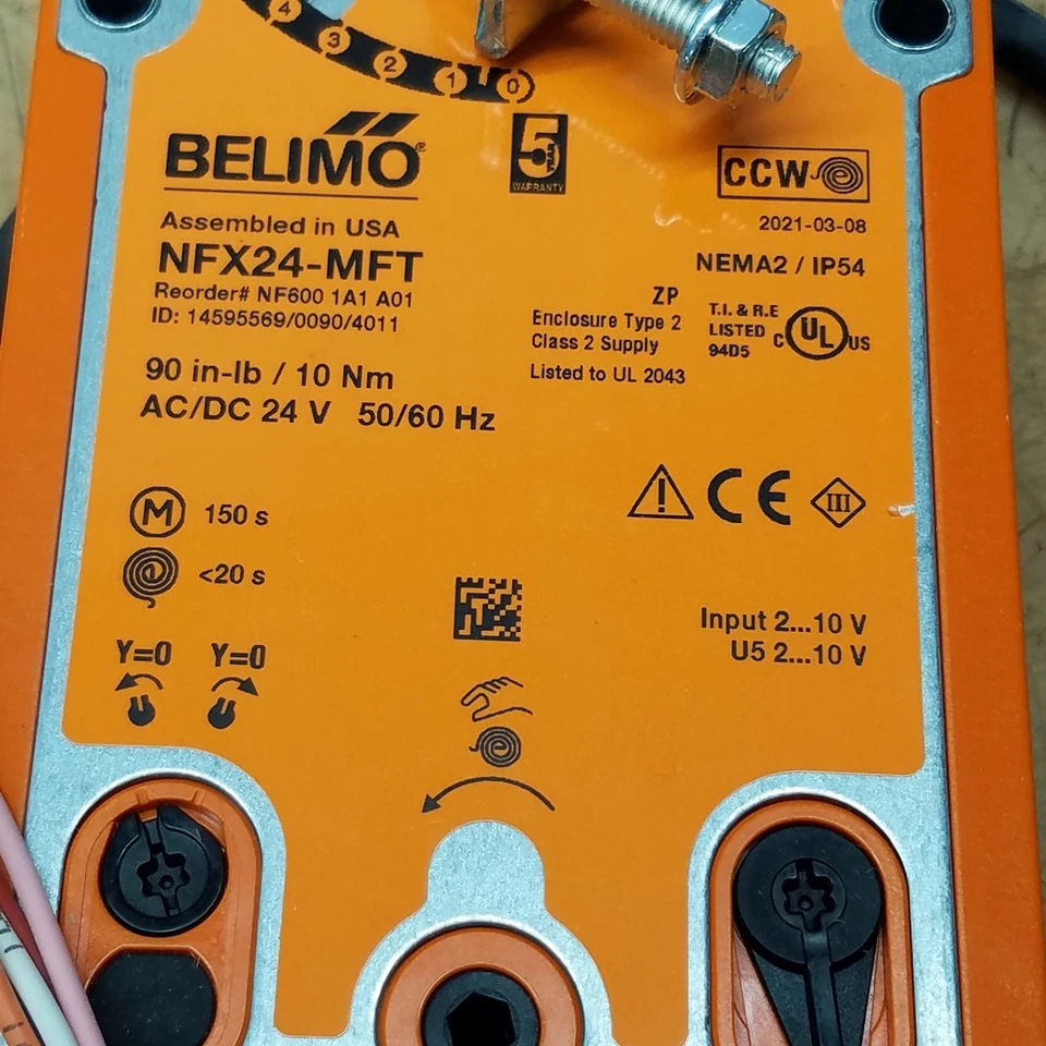 Actuador Amortiguador Configurable Belimo NFX24-MFT, AC/DC 24V, 50/60Hz - USADO Foto 3 de 4