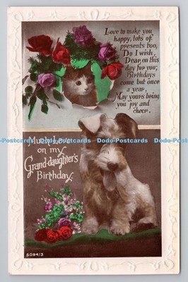 R788550 Viel Liebe auf meine Enkelin Geburtstag Hund Katze Blumen