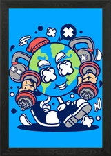 Cartoon Illustration 495 Framed Wall Art Poster Canvas Print Picture