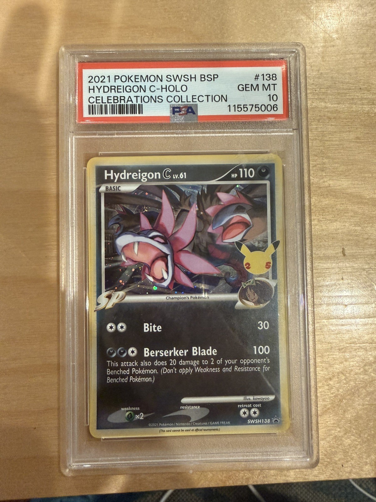 PSA 10 Pokemon Hydreigon C lv.61 SWSH138 Celebrations Black Star Promo Holo