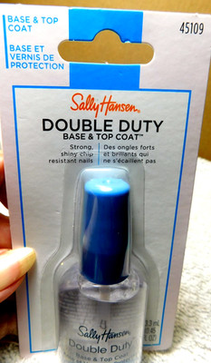 Sally Hansen~Double Duty Base&Top Coat Quick Dry Long Lasting 45109 Clear NEW-DG