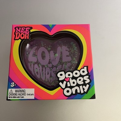 Schylling NeeDoh Good Vibes Only Heart Squeeze Toy Purple Love Yourself Nee Doh