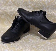Bloch Mega Black Lace-Up Tap Dance Shoes with Metal Tap Plates, Unisex Size 5