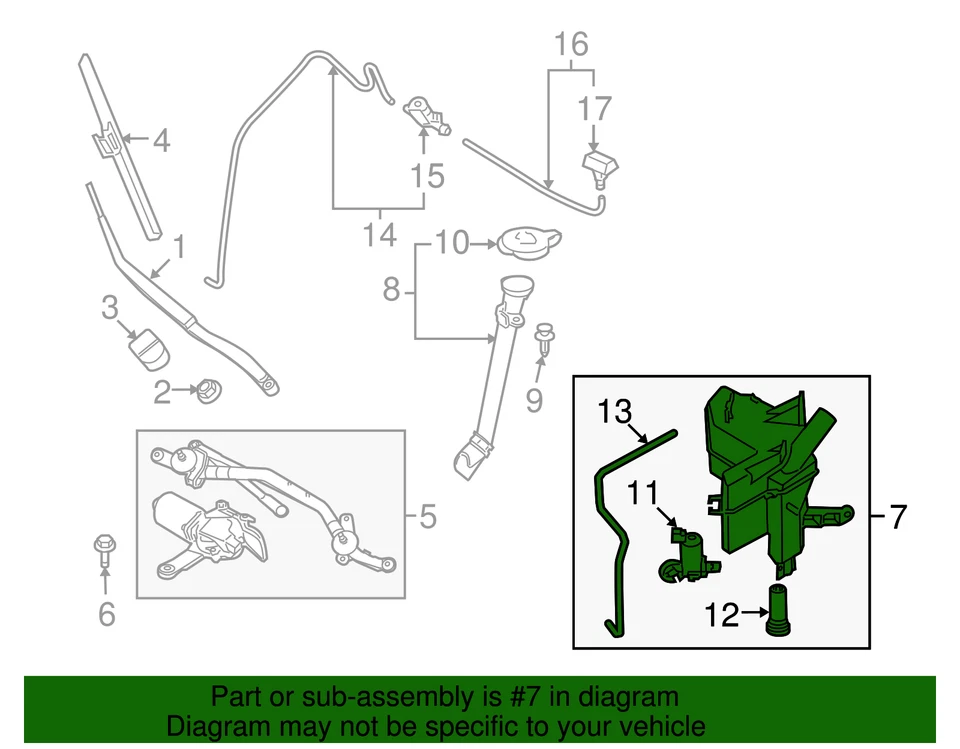 Подлинный Nissan Murano 08-14 стиральная машина резервуар 28910-1AA0A новый OEM - Изображение 2 из 2
