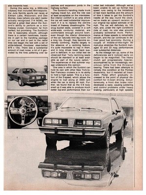 1976 PONTIAC SUNBIRD 4 PG ROAD TEST ARTICLE