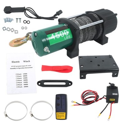4500 lb Waterproof IP67 Electric Winch with Wireless & Handheld Remote 2.1HP 12V