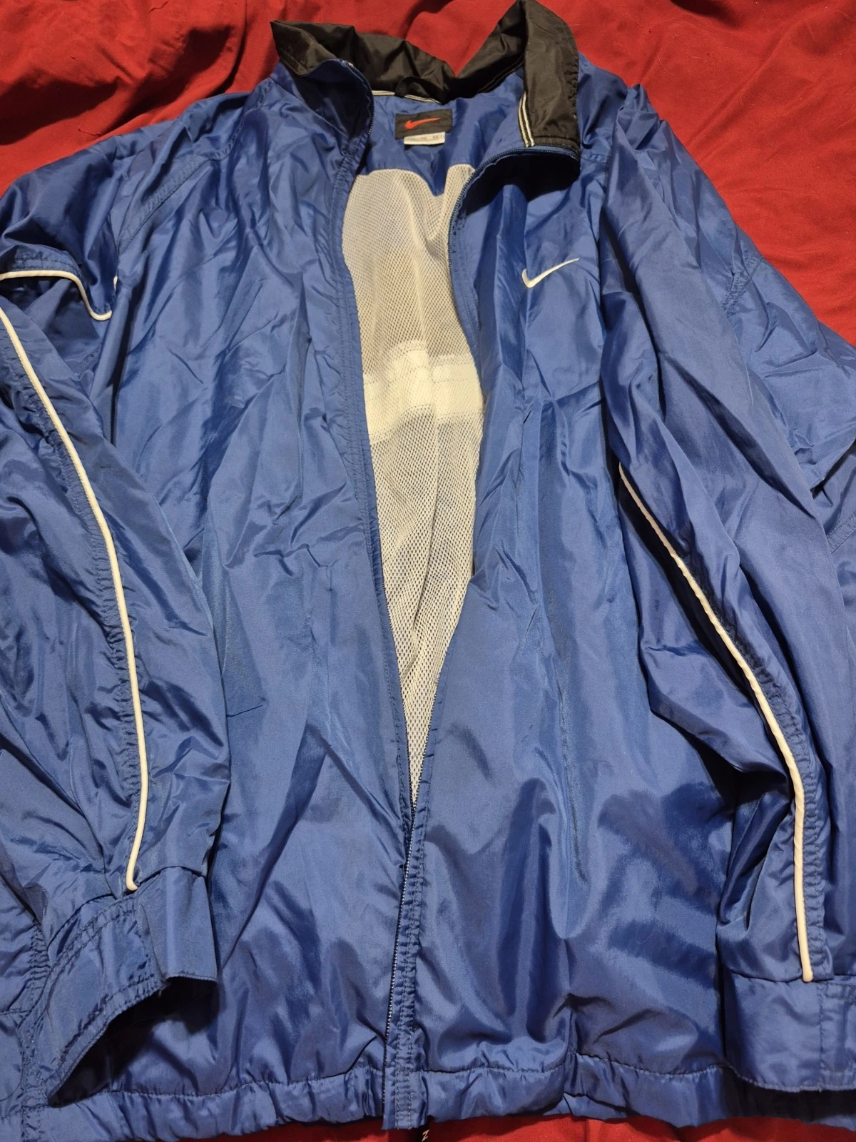 Vintage 90s Nike Full Zip Windbreaker Track Jacket! 90s Nike! Blue! Y2K!