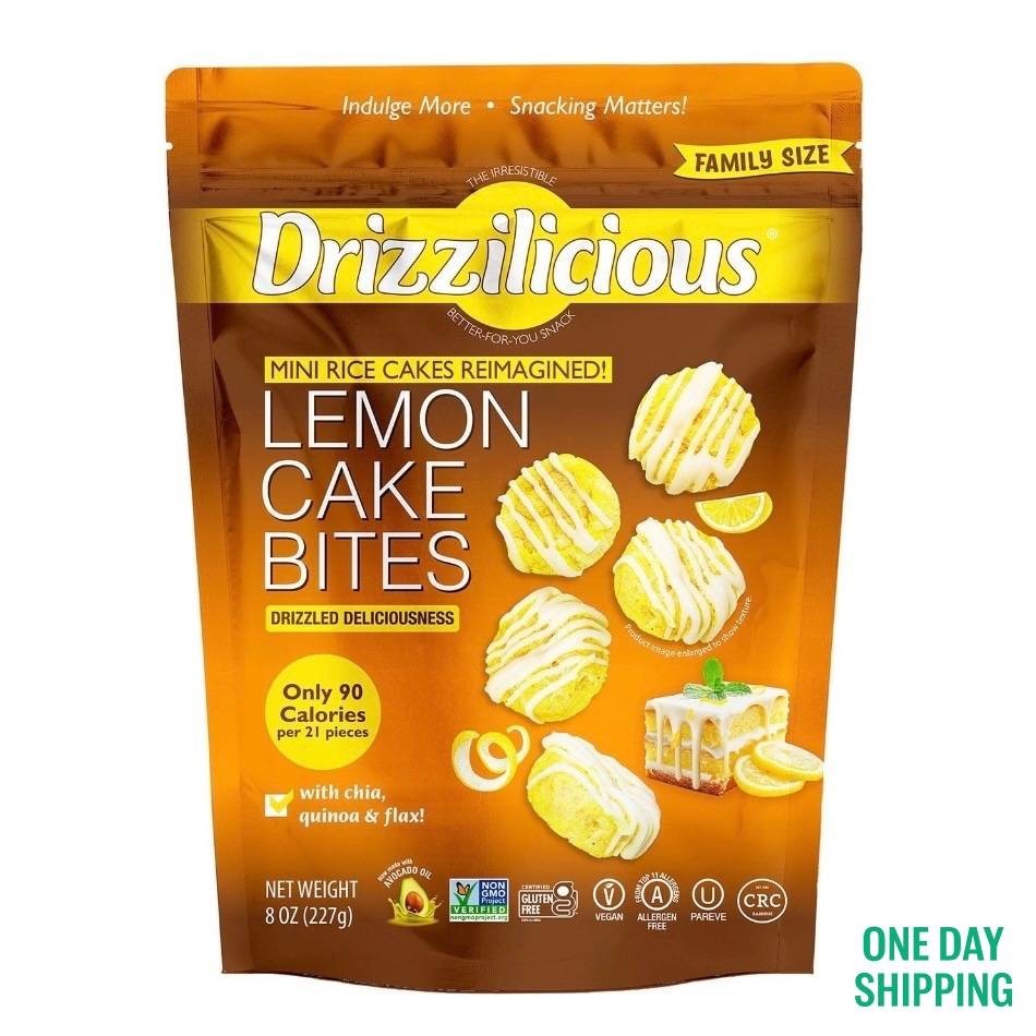 Drizzilicious Lemon Bites Mini Rice Cakes Gluten Free Vegan Low Calorie Snacks