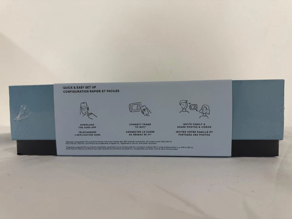 Moldura Aura Carver Gravel WiFi digital preta 10,5"x2,1"x7,3 - Imagem 4 de 4