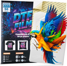 DTF Transfer Film, 50 Sheets 8.5" 11" DTF Paper for All Inkjet Printers,Dtf Film