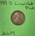 1918-S Lincoln Wheat Cent /Penny 1c Fine