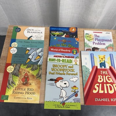 Children s Beginner Reader Book Lot 10 Snoopy Disney Bilingual Scholastic TMNT