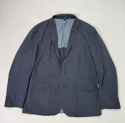 J Crew Blue Cotton Unstructured Blazer Jacket Mens XL Lightweigh Casual City