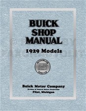 1929 Buick Shop Manual 29 Repair And Service Book For All Models Includes Wiring