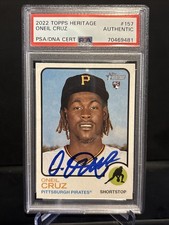 2022 Topps Heritage Oneil Cruz On Card Rookie Auto PSA/DNA CERT & USASM