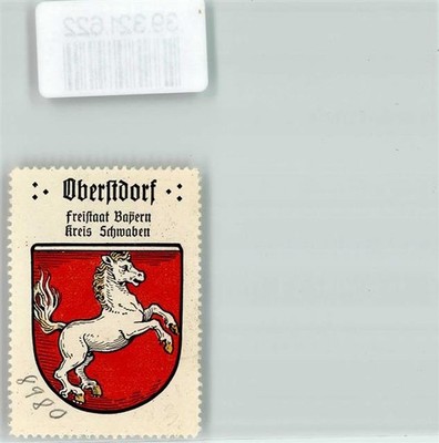 39321622 - 8980 Oberstdorf Vignette Wappen Freistaat Bayern Kreis Schwaben
