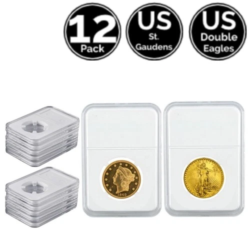 12 Pack Slab Coin Holder 4 US $20 Liberty Double Eagle St. Gaudens Gold Dollar