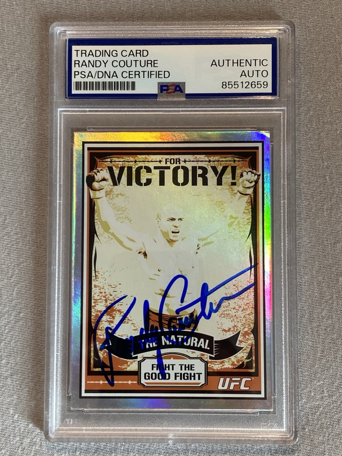 RANDY COUTURE AUTOGRAPH 2010 UFC MAIN EVENT PROPAGANDA #MP7- PSA SLAB