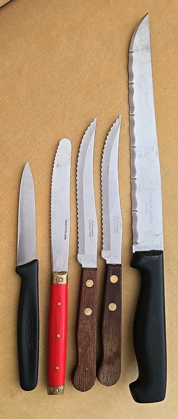 5 Kitchen Knives Sheffield Laser Knife Robinson Steak Victorinox Switzerla Japan
Opens in a new wind