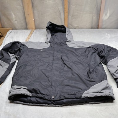 Columbia Ascender Jacket Men XL Grey Softshell Quilted Waterproof Puffer LOGO