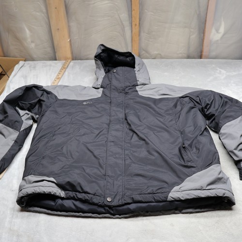 Columbia Ascender Jacket Men XL Grey Softshell Quilted Waterproof Puffer LOGO