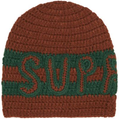 Supreme Crochet Logo Beanie Navy Pink Black Brown 4colors 25FW