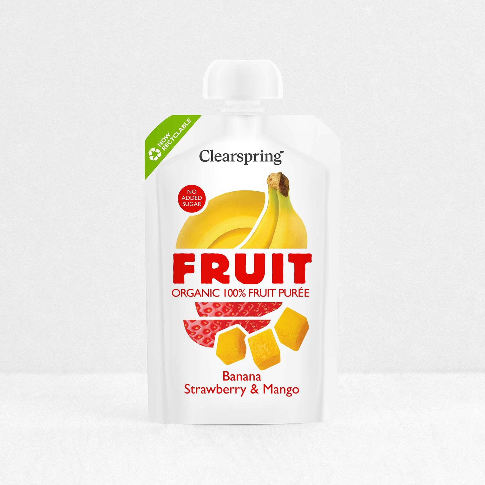 Clearspring Organic FRUIT 100% Fruit Purée - Banana, Strawberry & Mango 100g