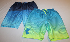 Boys Under Armour Swim Trunks Shorts Lot Of 2 Size YLG