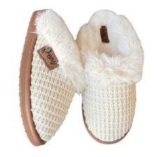 Very G Women's Sweater Slippers Cream