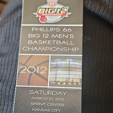 Phillips 66 2012 Big 12 Men's Basketball Championship Ticket Stub Sprint Center