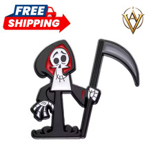 Cartoon Grim Reaper Enamel Pin Skeleton Brooch Lapel Badge Halloween Jewelry