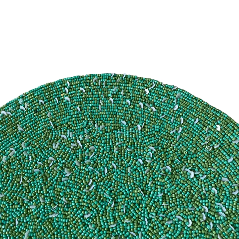 Tiramisu Christmas Hand Beaded Placemat 15in Holiday Glam Home Decor NEW - Image 2 of 4