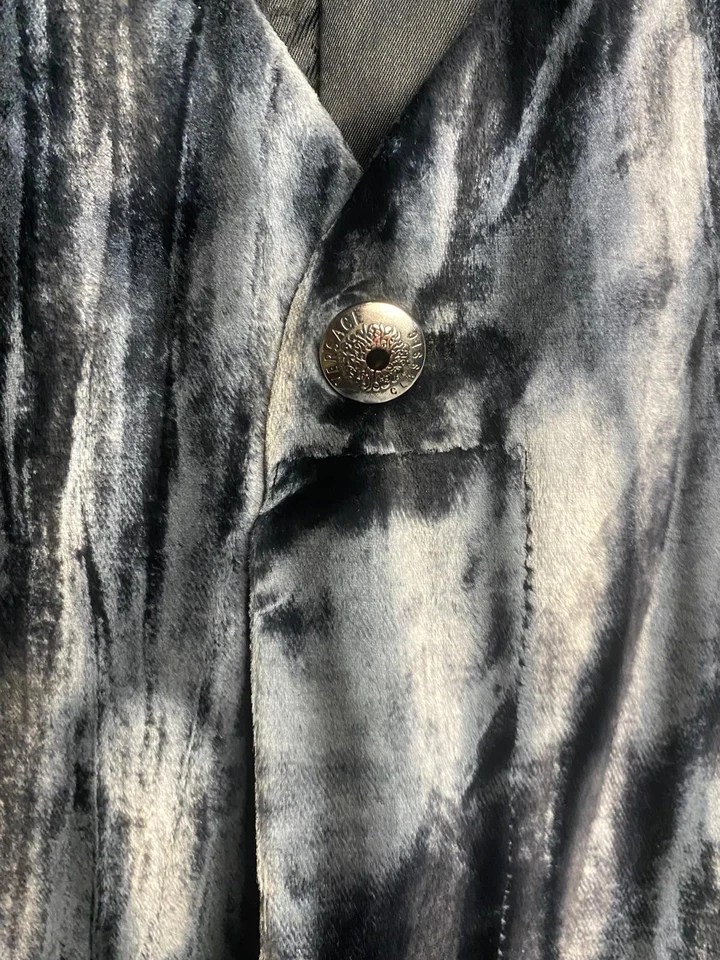 Chaleco de Colección Versace V2 Terciopelo Sedoso Hombre Gris Y Negro Talla IT 56 Hecho en Italia Foto 3 de 4