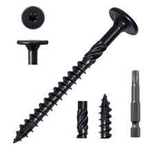 100 PCS Structural Wood Lag Screws 14 x 2-7/8 Inch Flat Head Star Drive Black