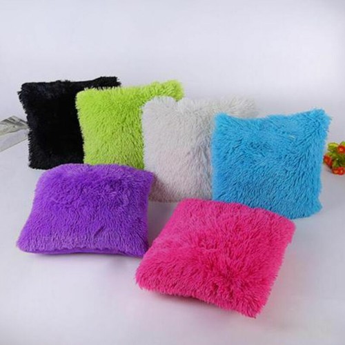 2x Fluffy Plush Pillow Case Shaggy Faux Fur Waist Throw Cushion Cover Home De ∂ - Picture 12 of 37
