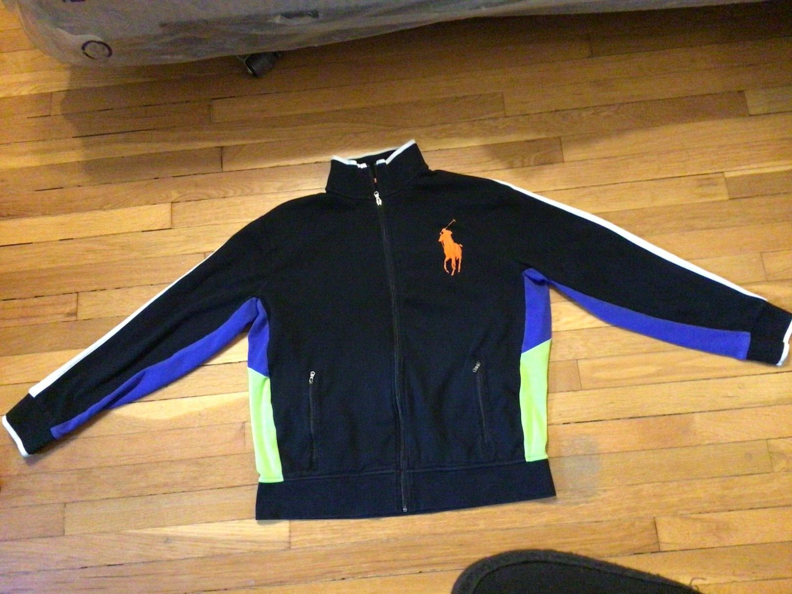 Polo Ralph Lauren Large Pony Uomo Full Zip Track Felpa Giacca Cotone Taglia XL