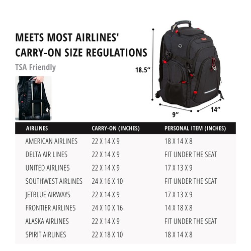 Large Anti-Theft Laptop Backpack w/USB Charging Port, TSA Friendly, Waterproof - Picture 6 of 11