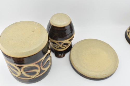 VTG Peter Turner Coggeshall Studio Pottery Cheese Dome, Jar & Jug Matched Set - Picture 18 of 23