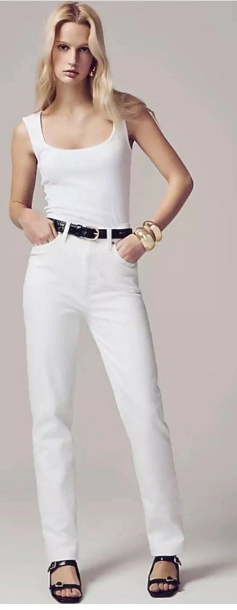 Jean Femme J.Crew Cure-Dent Blanc - Taille 28, Longueur Cheville, Coupé Low Rise